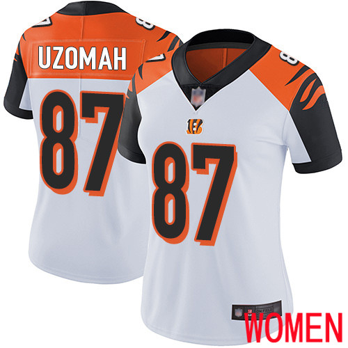 Cincinnati Bengals Limited White Women C J Uzomah Road Jersey NFL Footballl 87 Vapor Untouchable